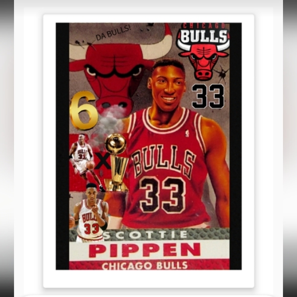 NEW!💯 SCOTTIE PIPPEN 8.5x11 GLOSSY COLOR ART CHICAGO BULLS SELF CREATED POSTER! - Picture 1 of 4